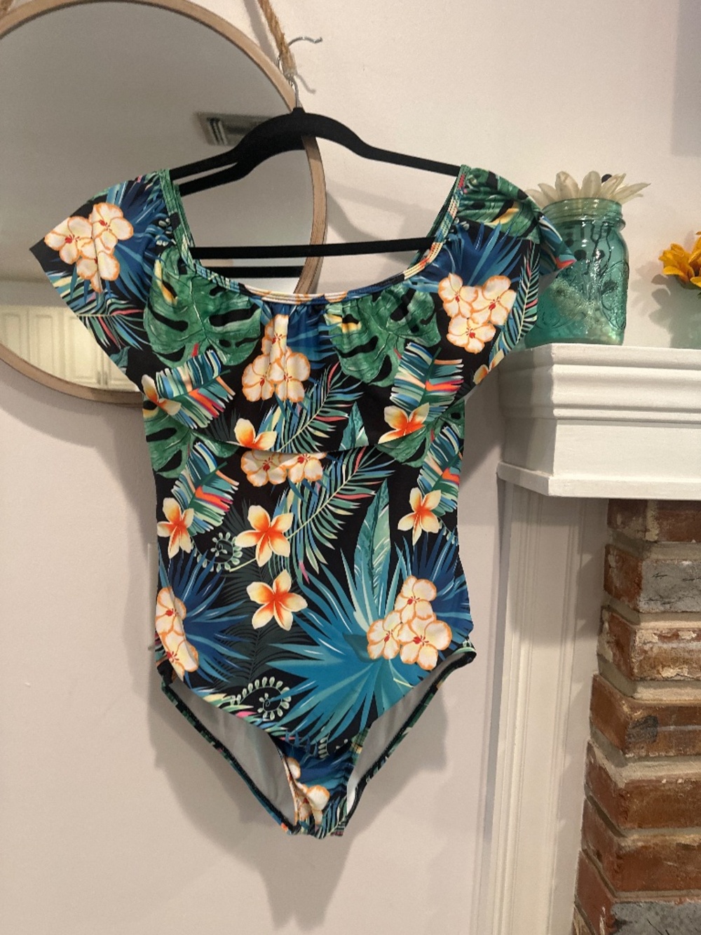 Figure flattering beautiful “Stylish” tropical one-piece swimsuit size-M